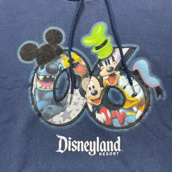 Vintage Hoodie Mens Medium Blue Disneyland Resort 90s Disney Graphic - Picture 2 of 9